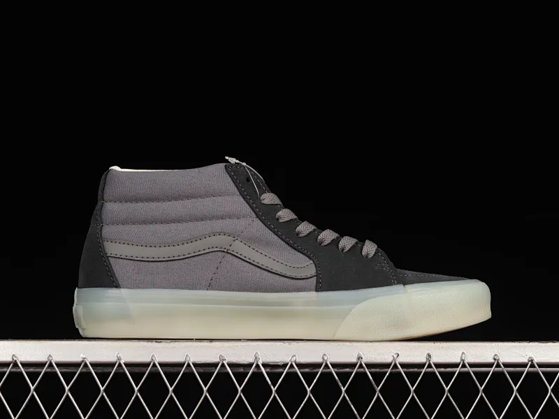 All categories Vans Vans series Vans Mid Vans China Vans Sk8-Mid official new cool transparent jelly glass glue gray black Chinese sneakers VN0A3WM3ABD